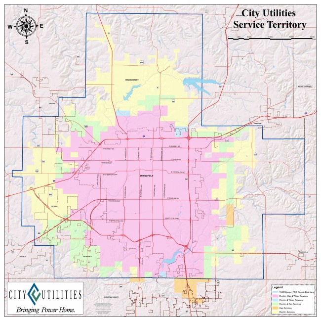 map City Utilities Service Area